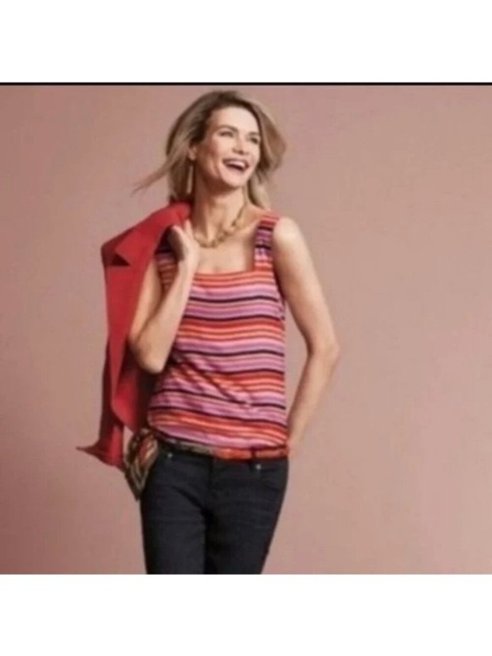CAbi #3448 London Calling Banded Camisole Top Small
